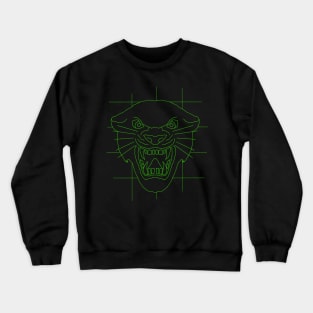 Green panther fine line art for tattoo lovers Crewneck Sweatshirt